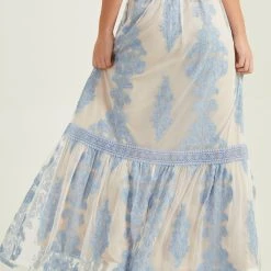 Maude Floral Maxi Skirt -AS Revival store 001125 ARISSA S CHAMBRAY BLUE 02