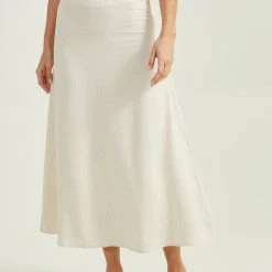 Ava Linen Midi Skirt
