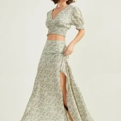 Freya Floral Maxi Skirt -AS Revival store 001125 JAMILLY SS4 SAGE 03