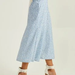 Amalia Floral Midi Skirt -AS Revival store 001890 G1068Y311JD BLUE IVORY 02