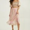 Amara Mesh Midi Skirt -AS Revival store 001890 G1070M541JD BEIGE PINK RUST 00