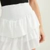Elia Smocked Satin Skort -AS Revival store 001926 BDSW4451IMK WHITE 00