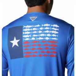 Men's Columbia PFG Terminal Tackle Fish Flag Long Sleeve Shirt -AS Revival store 19385505782 1