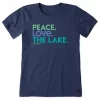 Women's Life Is Good Peace Love The Lake Crusher Lite V-Neck T-Shirt -AS Revival store 19535743879