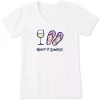 Womens Life Is Good Keep It Simple Wine And Flips V-Neck T-Shirt