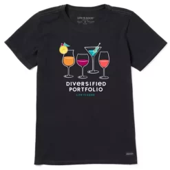 Women's Life Is Good Diversified Portfolio Cocktails T-Shirt