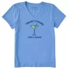 Women's Life Is Good Tini But Strong Crusher V-Neck Tee -AS Revival store 19535744248