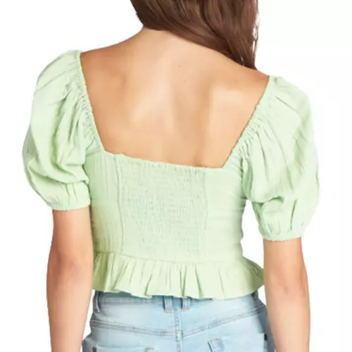 Women's Roxy Life Mirage Woven Puff Sleeve Top 4 Women's Roxy Life Mirage Woven Puff Sleeve Top - Image 2