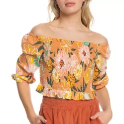 Women's Roxy Like The Sun Again Woven Off The Shoulder Top