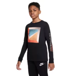 Boys' Nike Sportswear Graphic Long Sleeve T-Shirt -AS Revival store 19587168920 11