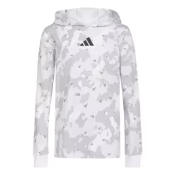 Boys' Adidas Strength Camo Long Sleeve Hooded T-Shirt