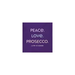 Women's Life Is Good Peace Love Prosecco Crusher Lite V-Neck T-Shirt -AS Revival store 19629325087 1