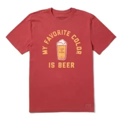 Men's Life Is Good My Favorite Color Is Beer Crusher T-Shirt
