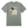 Men's Life Is Good Patriotic Eagle Crusher-Lite T-Shirt