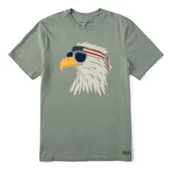 Men's Life Is Good Patriotic Eagle Crusher-Lite T-Shirt