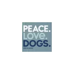 Women's Life Is Good Peace Love Dogs Crusher T-Shirt -AS Revival store 19629377284 1