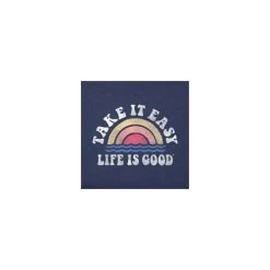 Women's Life Is Good Take It Easy Rainbow Waves T-Shirt -AS Revival store 19629396656 1