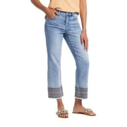Women's Tribal Audrey 5 Pocket Crop Slim Fit Straight Jeans